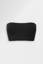 Soft black strapless bandeau bra