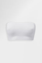 White comfort strapless bra with deep under-band