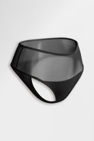 High-waisted, low-coverage thong