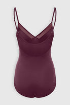 Silky sleek bodysuit with mesh paneling