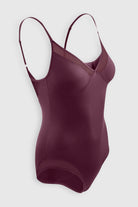 Silky sleek bodysuit with mesh paneling