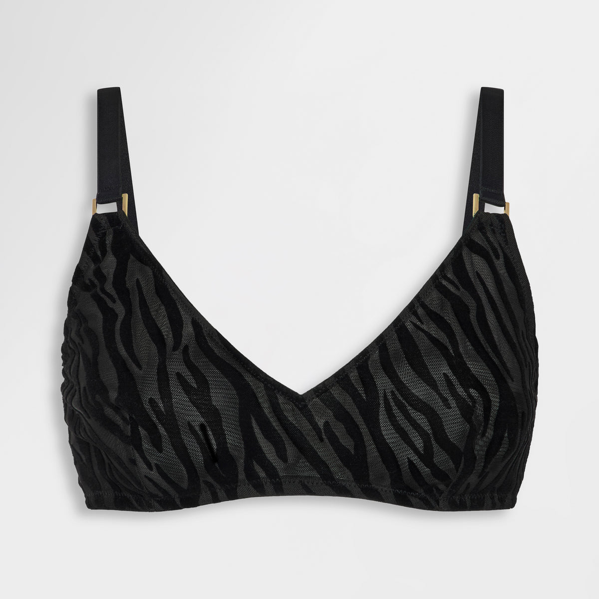 Nieve Flocked Mesh Bralette Sheer Zebra Bralette Heist Studios — free download