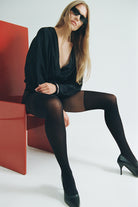 black Heist tights with Overknee details