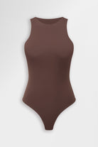 Racerback Bodysuit, coffee brown, double-layered fabric