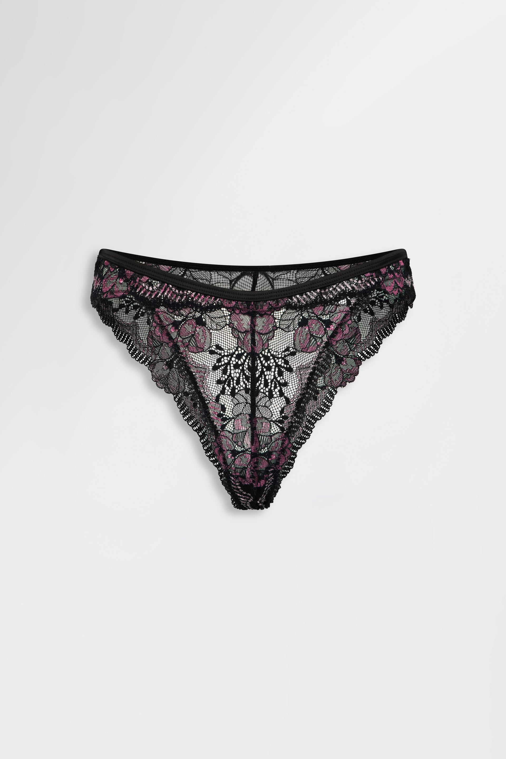 Remi Two Tone Lace Brazilian Brief & Purple