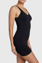 Black seamless slip with built-in support.