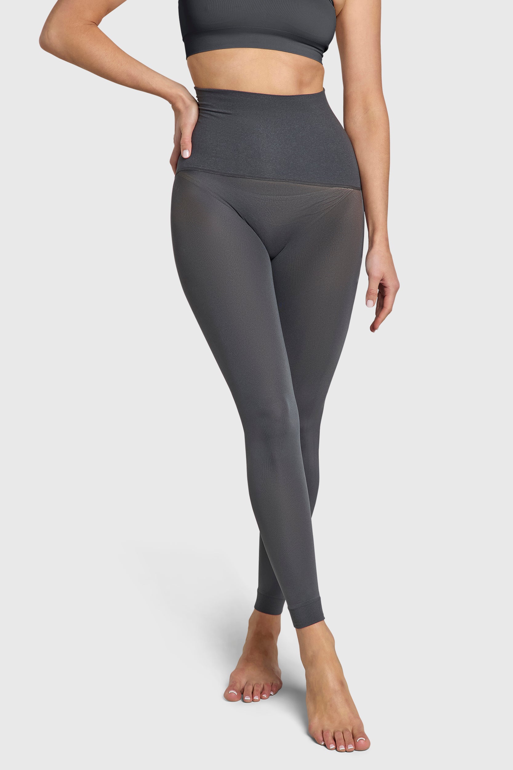 Cut Off Nano Footless Opaque Tights Slate