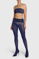 Opaque midnight navy blue 80 denier tights
