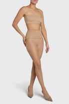 ladder-resistant sheer tights with contour waistband