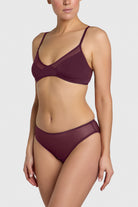 Sheer brief underwear, high coverage silhouette
