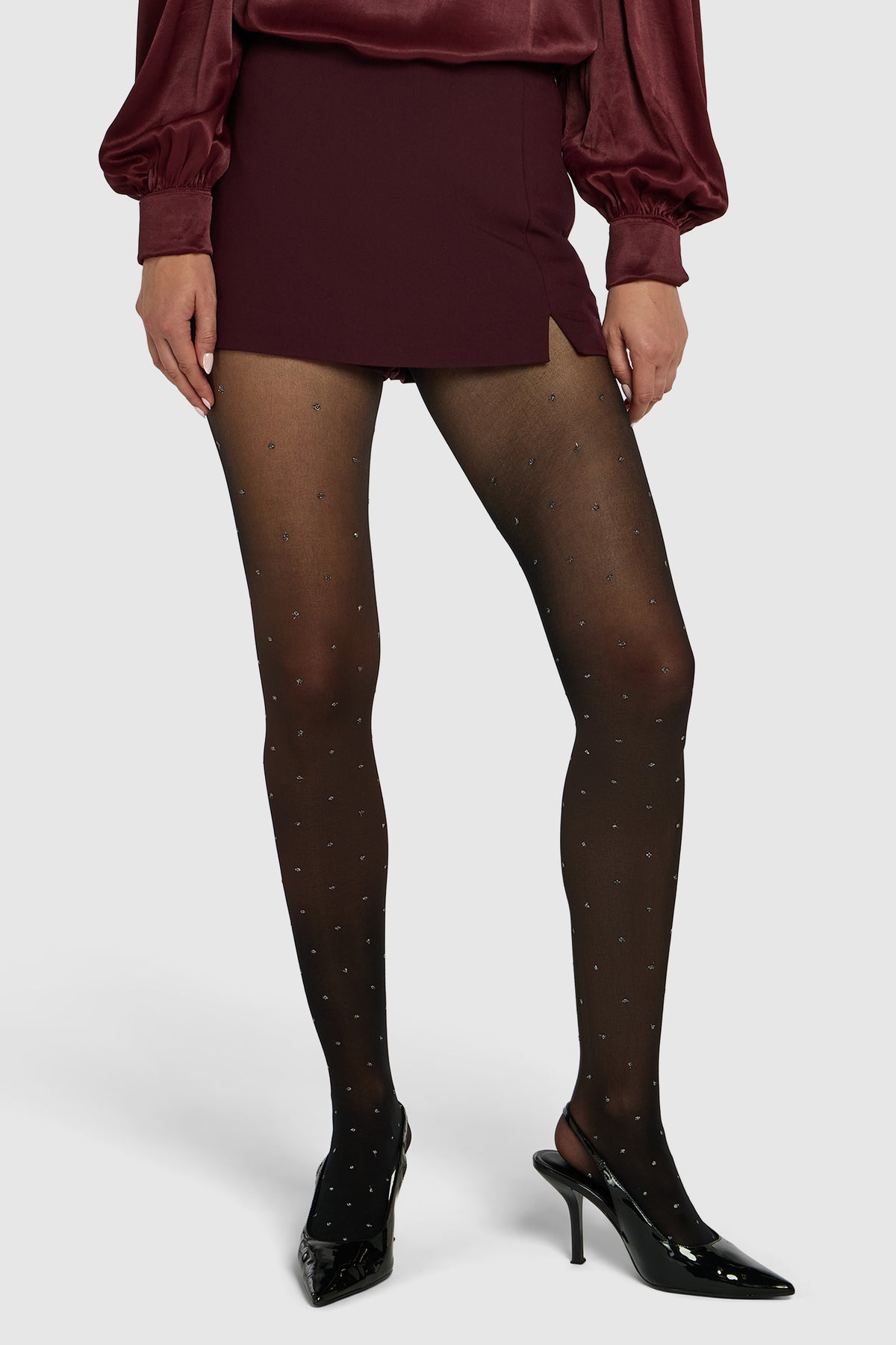 Shimmer Polka Dot Patterned Tights