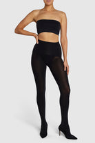 Opaque tights with Contour waistband.