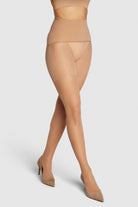 ladder-resistant sheer tights with contour waistband
