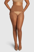 ladder-resistant sheer tights with contour waistband