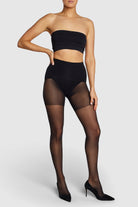 Ladder-resistant sheer tights with Contour waistband