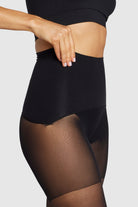 Ladder-resistant sheer tights with Contour waistband
