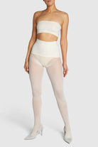 Opaque, eco-friendly 60 denier tights in vintage ivory white.