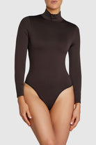 High Neck Bodysuit Chocolate Torte Brown