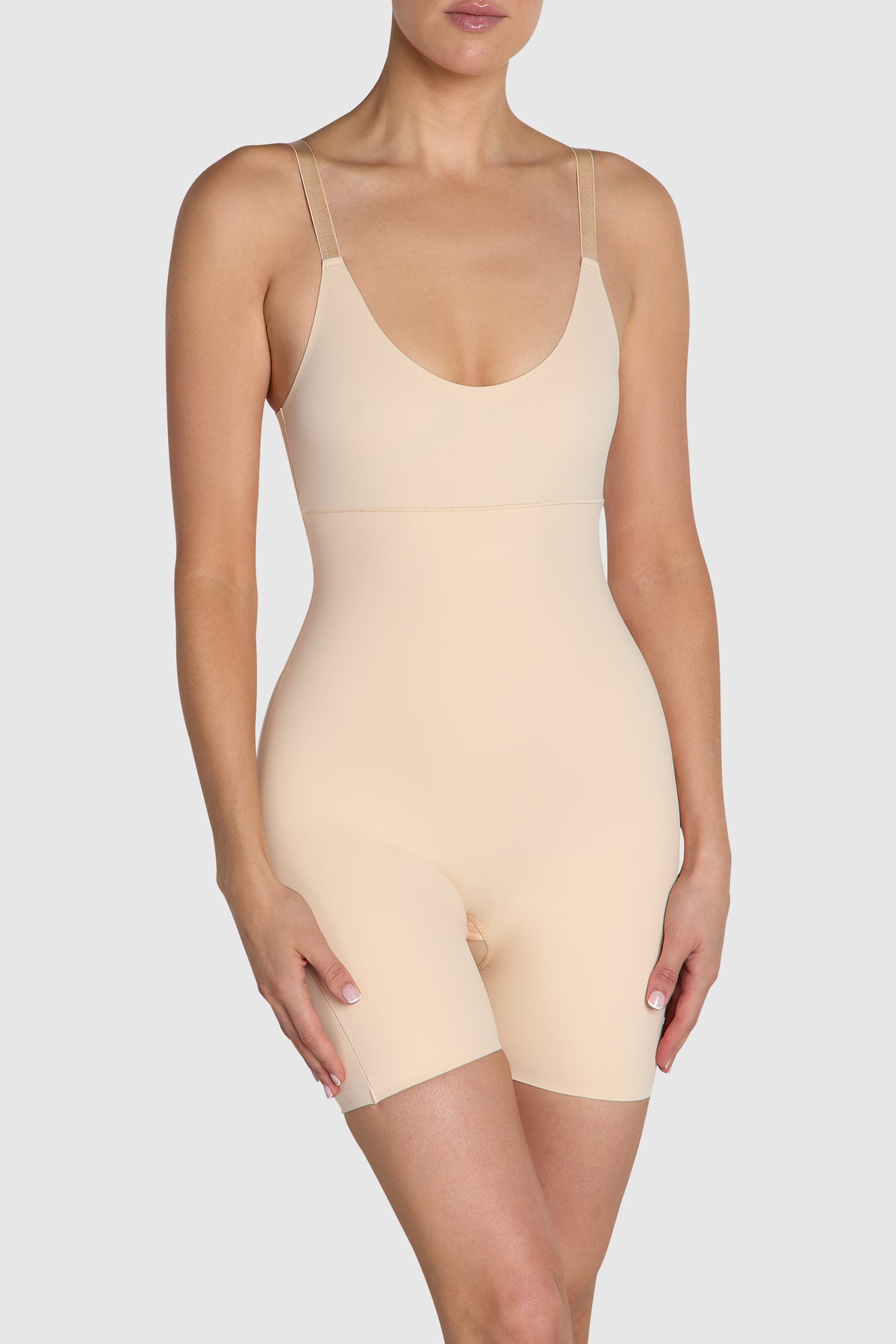 The Invisible Shorty Bodysuit Almond