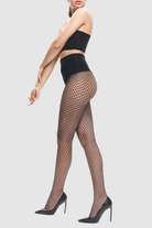 Black double diamond fishnet tights